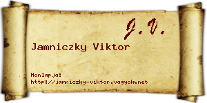 Jamniczky Viktor névjegykártya